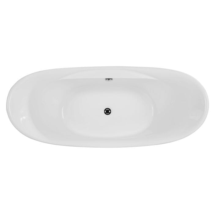 ALFI brand AB8803 68 Inch White Oval Acrylic Free Standing Soaking Bathtub Bathtub ALFI Brand 