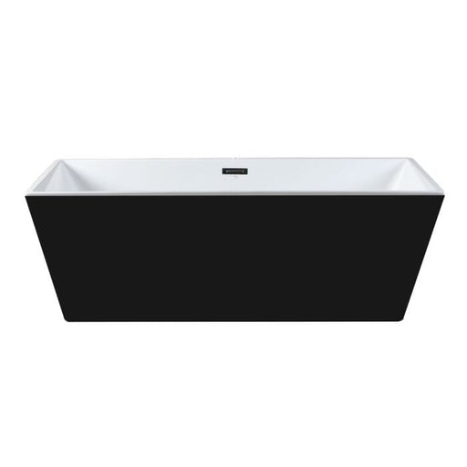 ALFI brand AB8834 59 Inch Black & White Rectangular Acrylic Soaking Bathtub Bathtub ALFI Brand 