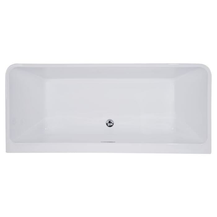 ALFI brand AB8859 67 Inch White Rectangular Acrylic Free Standing Soaking Bathtub Bathtub ALFI Brand 