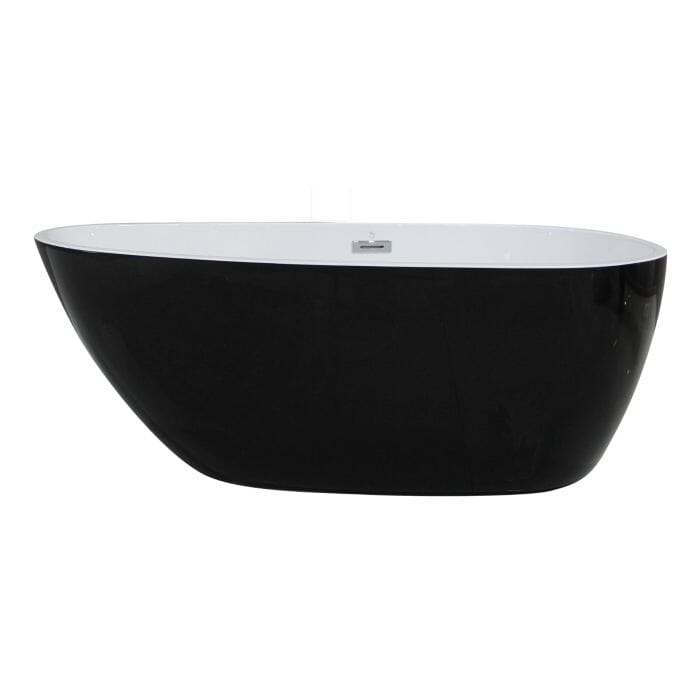 ALFI brand AB8862 59 Inch Black & White Oval Free Standing Soaking Bathtub Bathtub ALFI Brand 