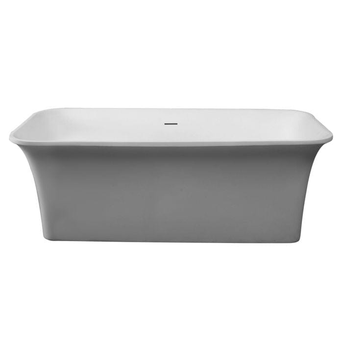 ALFI brand AB9942 67" White Rectangular Solid Surface Smooth Resin Soaking Bathtub Bathtub ALFI Brand 