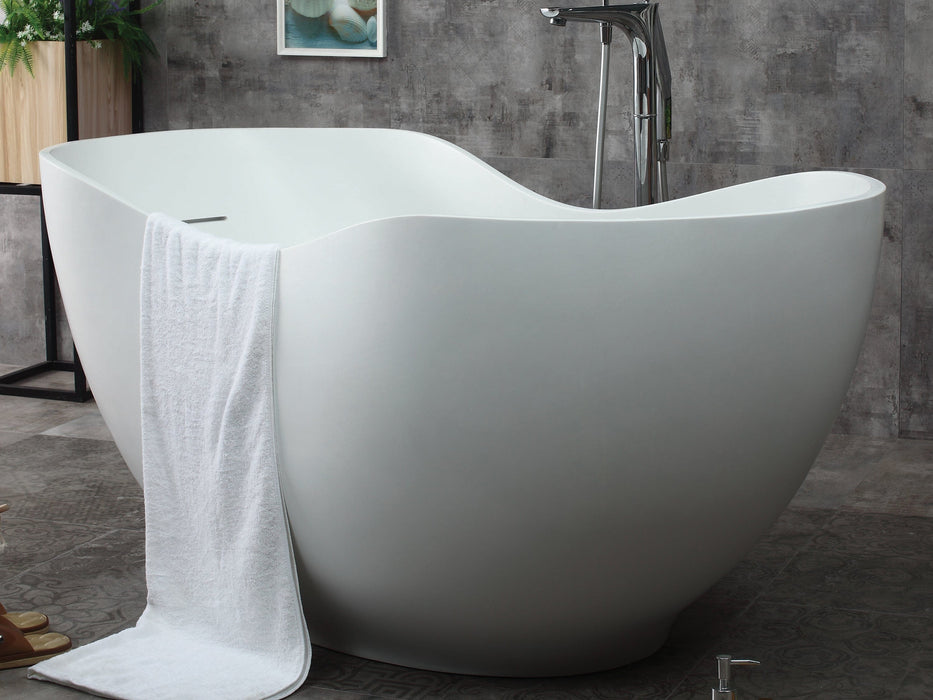 ALFI brand AB9949 66" White Solid Surface Smooth Resin Soaking Bathtub Bathtub ALFI Brand 