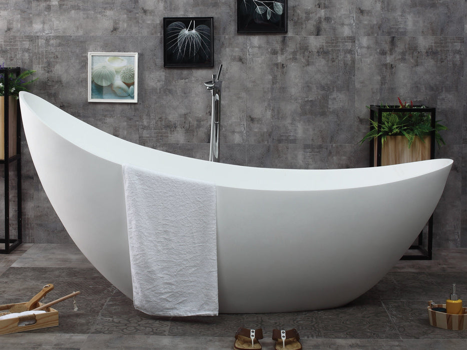 ALFI brand AB9951 73" White Solid Surface Smooth Resin Soaking Slipper Bathtub Bathtub ALFI Brand 