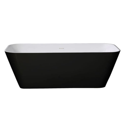 ALFI brand AB9952BM 67" Black & White Matte Rectangular Solid Surface Resin Soaking Bathtub Bathtub ALFI Brand 