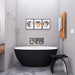 ALFI brand AB9975BM 59" Black & White Matte Oval Solid Surface Resin Soaking Bathtub Bathtub ALFI Brand 