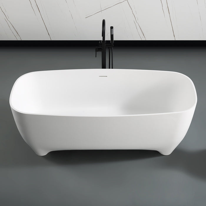 ALFI brand AB9980 67" White Matte Solid Surface Resin Bathtub Bathtub ALFI Brand 