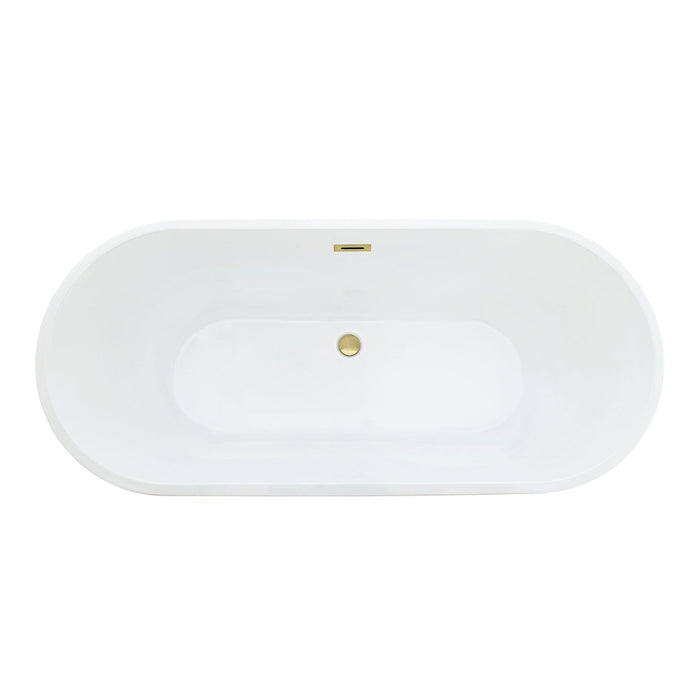 Altair - Blarn 65" x 29" Flatbottom Freestanding Acrylic Soaking Bathtub in Glossy White with Drain and Overflow Bathtub Altair 