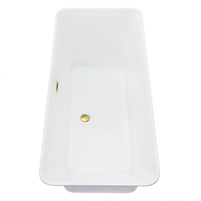 Altair - Carani 65" x 28" Flatbottom Freestanding Acrylic Soaking Bathtub in Glossy White with Drain and Overflow Bathtub Altair 