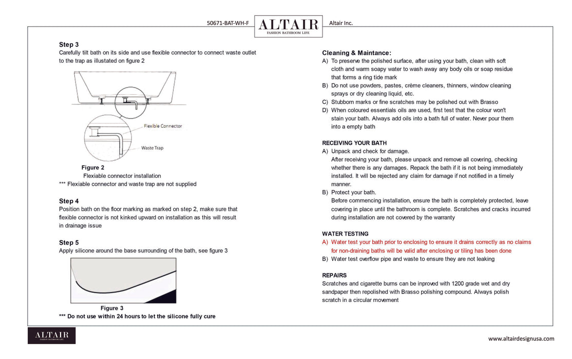 Altair - Cielo 67" x 32" Freestanding Soaking Acrylic Bathtub Bathtub Altair 
