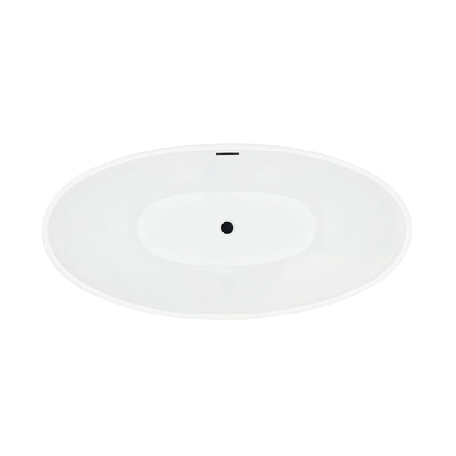 Altair - Elbow 67" x 32" Flatbottom Freestanding Acrylic Soaking Bathtub in Glossy White with Drain and Overflow Bathtub Altair 
