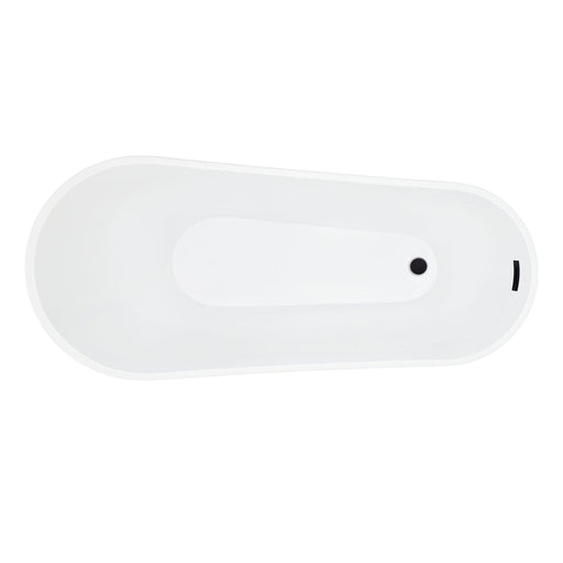 Altair - Ipure 67" x 29" Flatbottom Freestanding Acrylic Soaking Bathtub in Glossy White with Drain and Overflow Bathtub Altair 