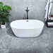 Altair - Rauris 59" x 28" Flatbottom Freestanding Acrylic Soaking Bathtub in Glossy White with Drain and Overflow Bathtub Altair 