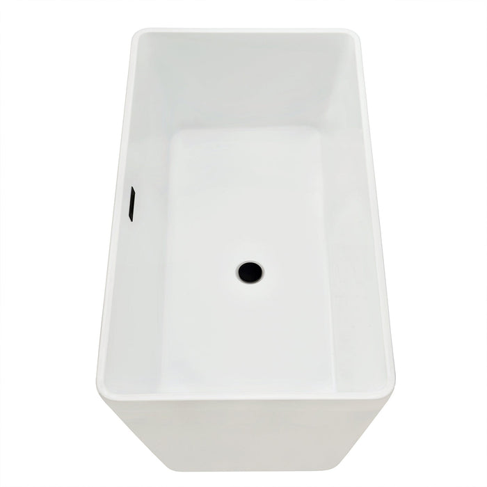 Altair - Regina 51" x 28" Flatbottom Freestanding Acrylic Soaking Bathtub in Glossy White with Drain and Overflow Bathtub Altair 