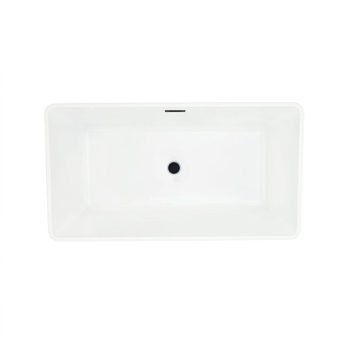 Altair - Regina 51" x 28" Flatbottom Freestanding Acrylic Soaking Bathtub in Glossy White with Drain and Overflow Bathtub Altair 