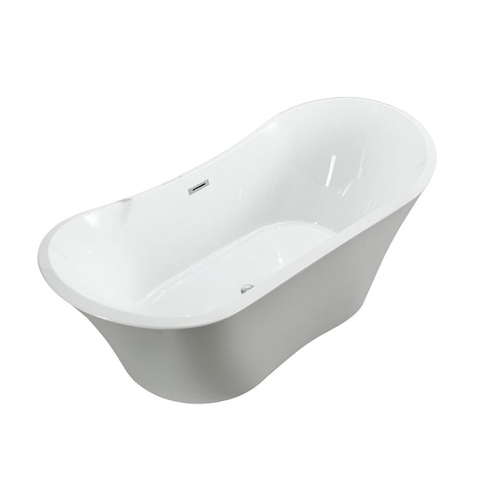 Ancona 71 inch Freestanding Bathtub in Glossy White Bathtub Bellaterra Home 