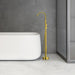 Assens Double Lever Handle Freestanding Floor Mounted Tub Filler with Handshower in Brushed Gold Bathtub Faucet Altair 