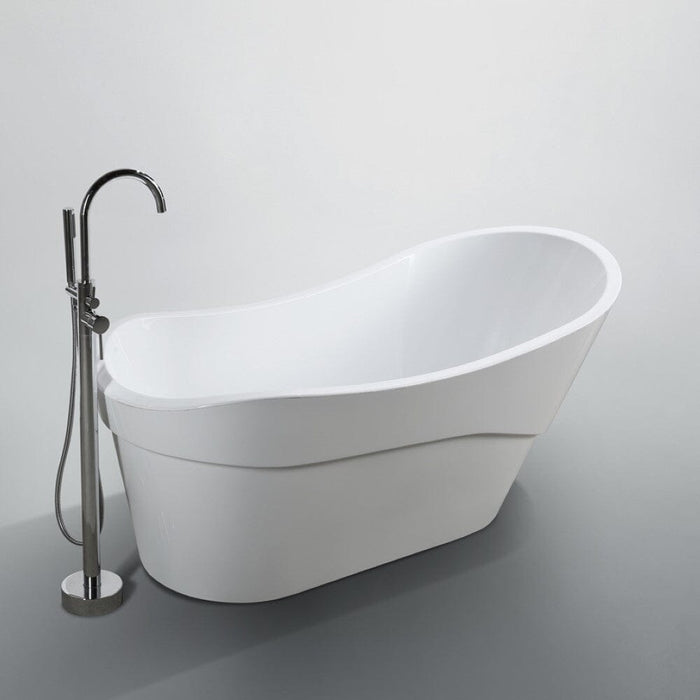 Bari 67 inch Freestanding Bathtub in Glossy White Bathtub Bellaterra Home 