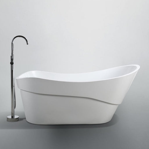Bari 67 inch Freestanding Bathtub in Glossy White Bathtub Bellaterra Home 