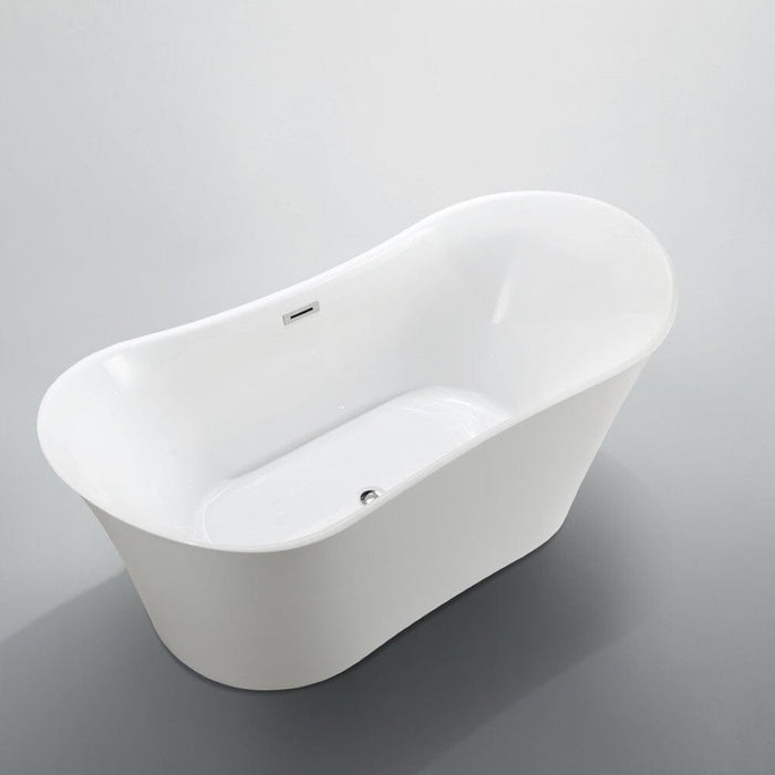Bergamo 67 inch Freestanding Bathtub in Glossy White Bathtub Bellaterra Home 