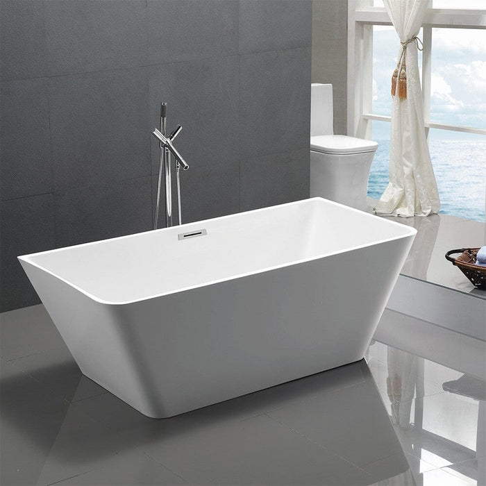 Brussels 67 inch Freestanding Bathtub in Glossy White Bathtub Bellaterra Home 