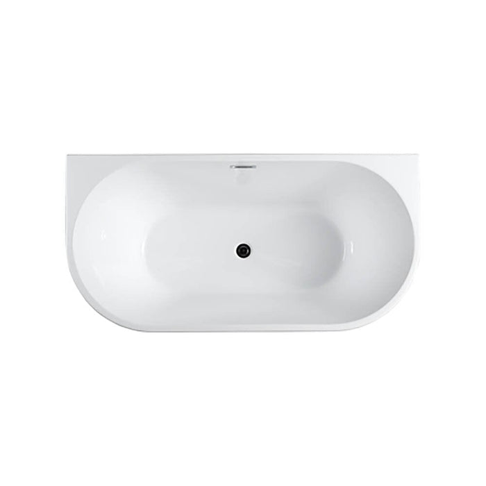 Calabria 59 inch Freestanding Bathtub in Glossy White Bathtub Bellaterra Home 