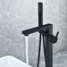 Campia Single Lever Handle Freestanding Floor Mounted Tub Filler with Handshower in Matte Black Bathtub Faucet Altair 