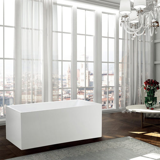 Catania 67 inch Freestanding Bathtub in Glossy White Bathtub Bellaterra Home 