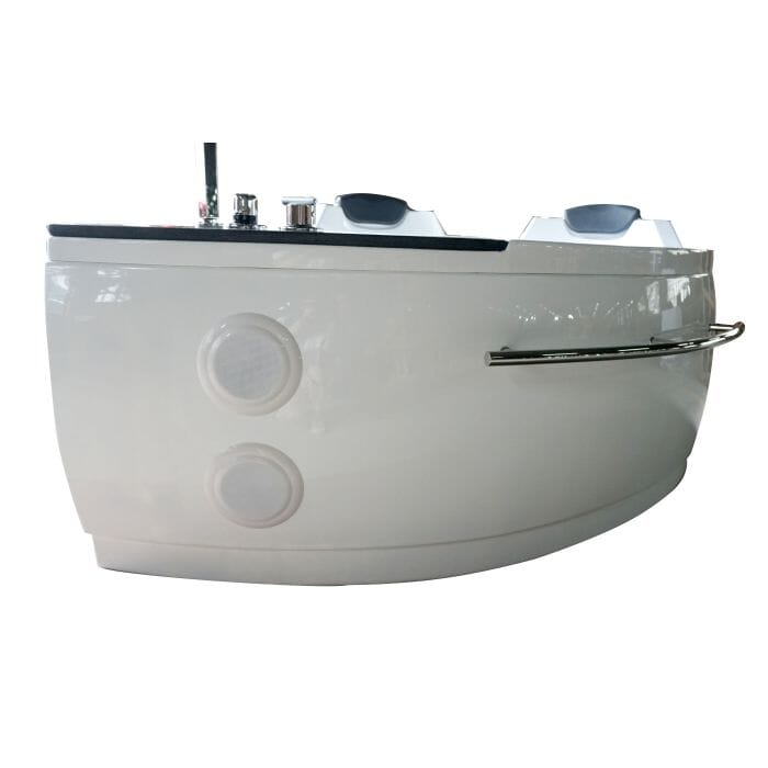 EAGO AM113ETL-L 5.5 ft Right Drain Corner Acrylic White Whirlpool Bathtub for Two Bathtub EAGO 
