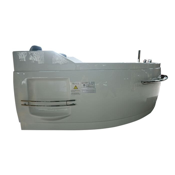 EAGO AM113ETL-R 5.5 ft Left Drain Corner Acrylic White Whirlpool Bathtub for Two Bathtub EAGO 