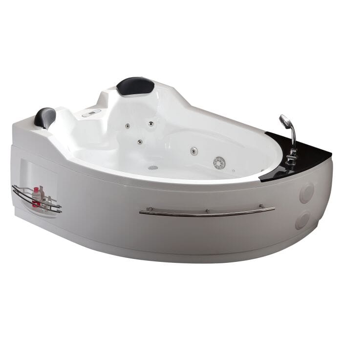 EAGO AM113ETL-R 5.5 ft Left Drain Corner Acrylic White Whirlpool Bathtub for Two Bathtub EAGO 