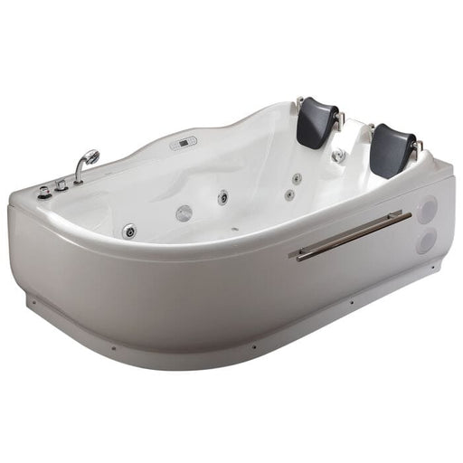 EAGO AM124ETL-L 6 ft Right Drain Corner Acrylic White Whirlpool Bathtub for Two Bathtub EAGO 