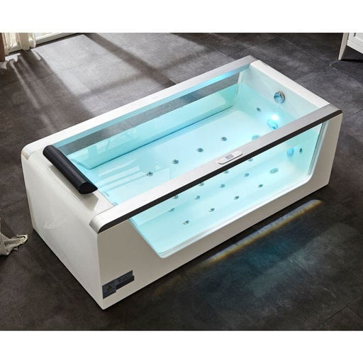 EAGO AM152ETL-6 6 ft Clear Rectangular Acrylic Whirlpool Bathtub Bathtub EAGO 