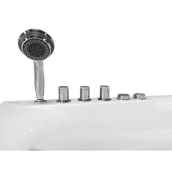 EAGO AM161-L 59" Single Person Corner White Acrylic Whirlpool Bath Tub Bathtub EAGO 