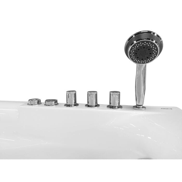 EAGO AM161-R 59" Single Person Corner White Acrylic Whirlpool BathTub Bathtub EAGO 