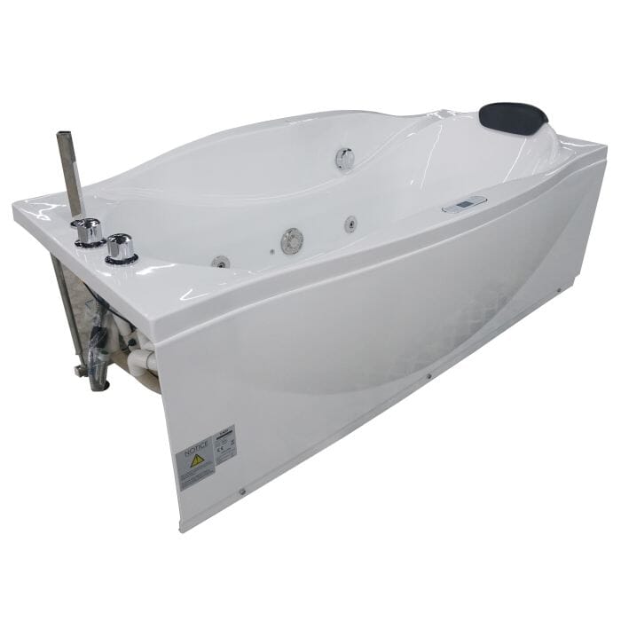 EAGO AM189ETL-L 6 ft Right Drain Acrylic White Whirlpool Bathtub w Fixtures Bathtub EAGO 