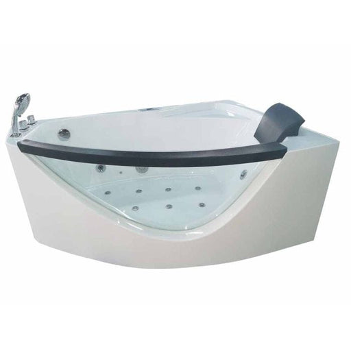 EAGO AM198ETL-L 5 ft Clear Rounded Left Corner Acrylic Whirlpool Bathtub Bathtub EAGO 