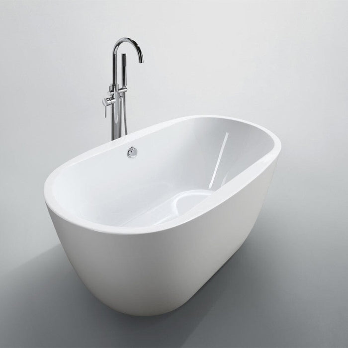 Genoa 59 inch Freestanding Bathtub in Glossy White Bathtub Bellaterra Home 