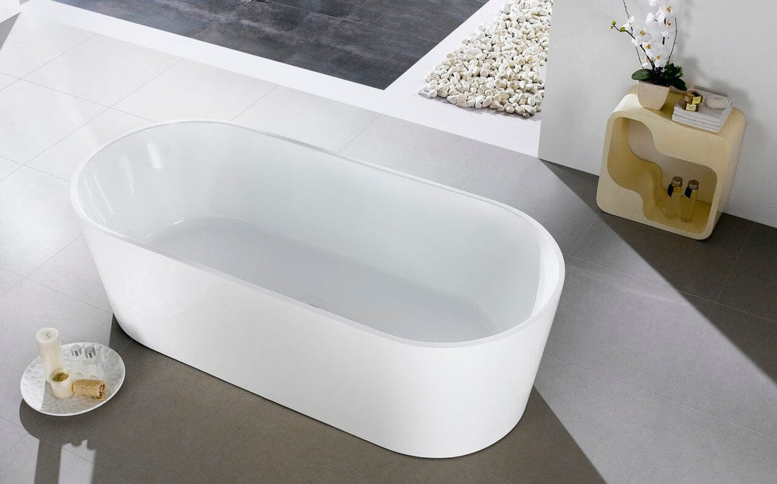 Kube Ovale 59'' White Free Standing Bathtub Freestanding KubeBath 