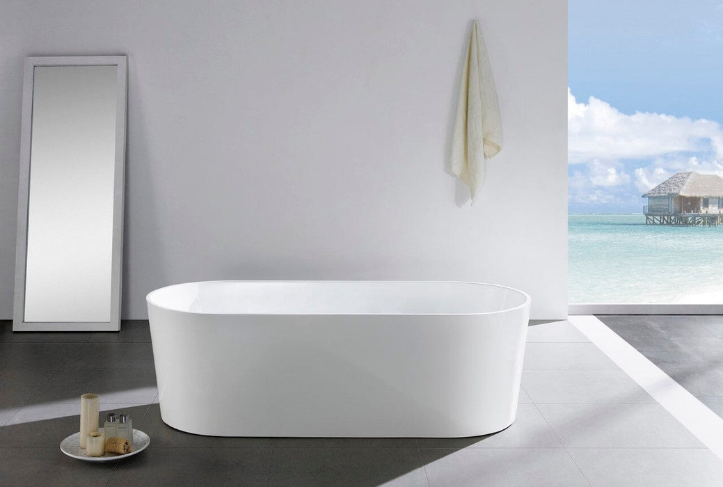 Kube Ovale 63'' White Free Standing Bathtub Freestanding KubeBath 