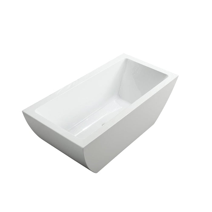 Livorno 59 inch Freestanding Bathtub in Glossy White Bathtub Bellaterra Home 