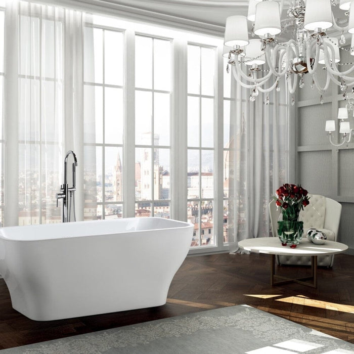 Novara 59 inch Freestanding Bathtub in Glossy White Bathtub Bellaterra Home 