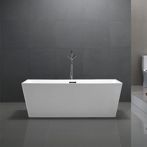Odessa 67 inch Freestanding Bathtub in Glossy White Bathtub Bellaterra Home 