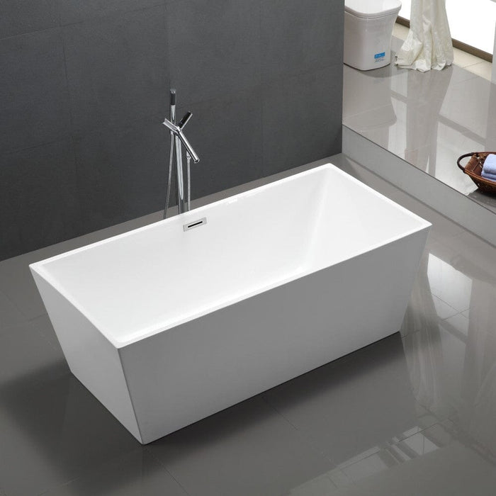 Odessa 67 inch Freestanding Bathtub in Glossy White Bathtub Bellaterra Home 