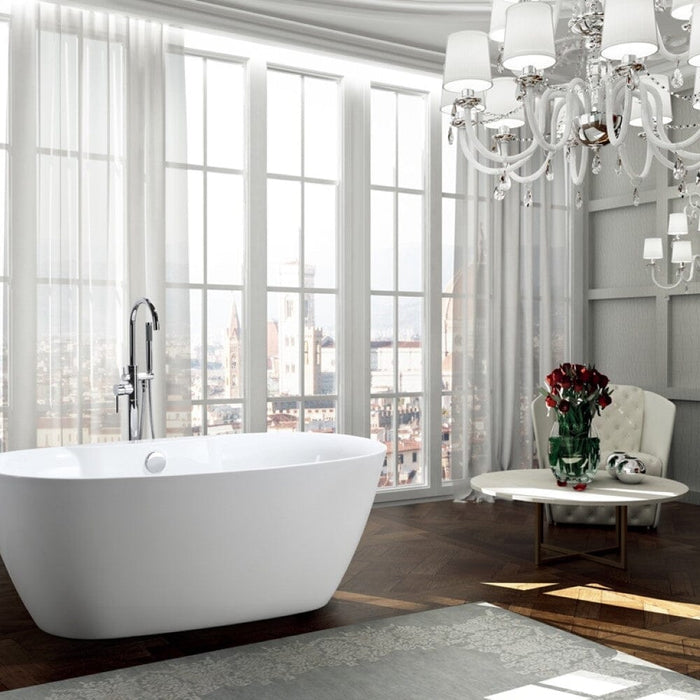 Pisa 63 inch Freestanding Bathtub in Glossy White Bathtub Bellaterra Home 