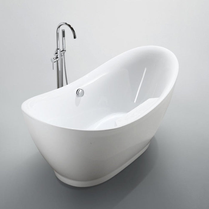 Salerno 68 inch Freestanding Bathtub in Glossy White Bathtub Bellaterra Home 