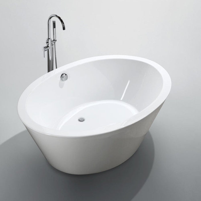 Udine 67 inch Freestanding Bathtub in Glossy White Bathtub Bellaterra Home 